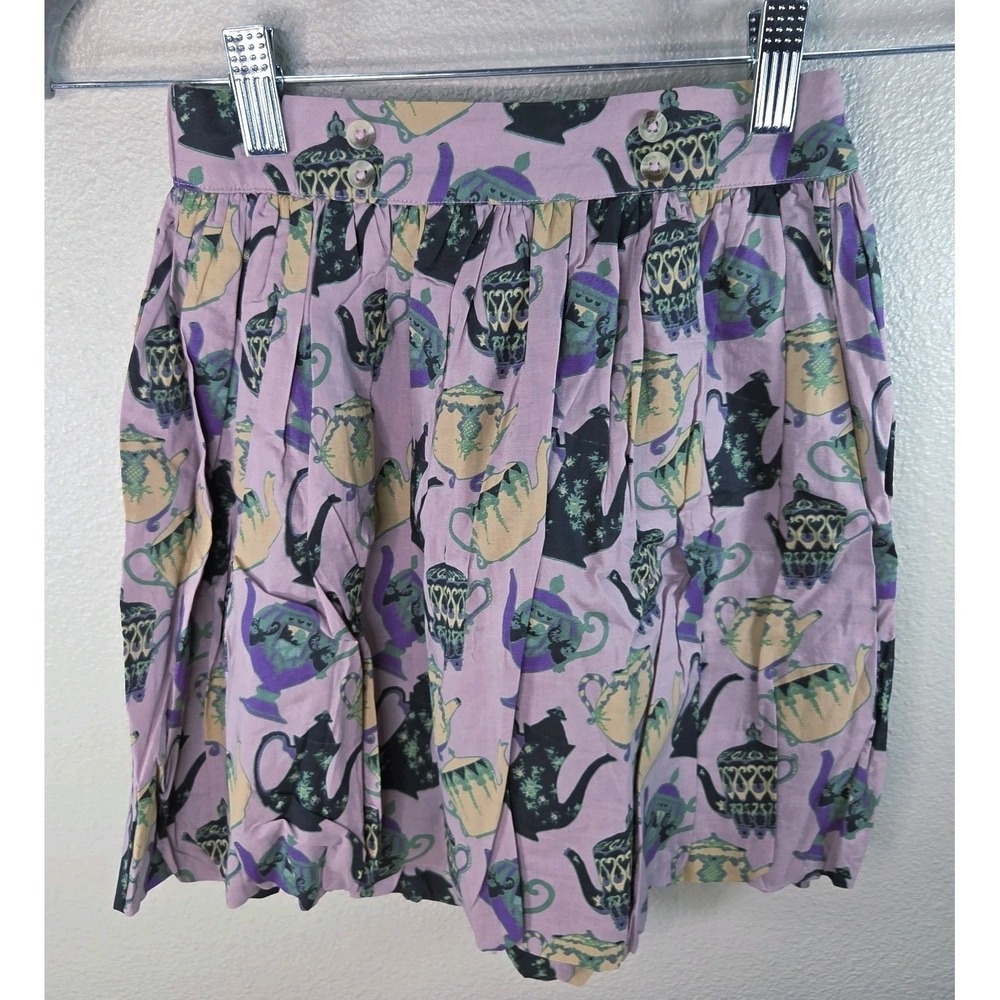 Kate Quinn Dark Alice Teapot Skirt 7Y Organic Cotton Purple Cottagecore Girls